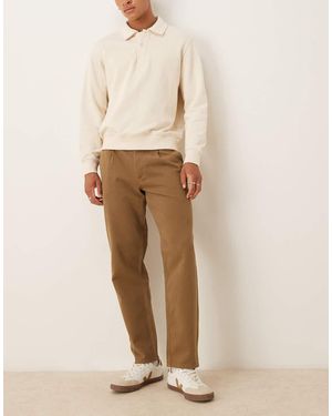 ASOS Pantalones De Pernera Recta Con Pinzas De -Verde - Neutro