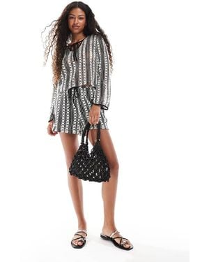 Vero Moda Crochet Lace Shorts Co-ord - Black