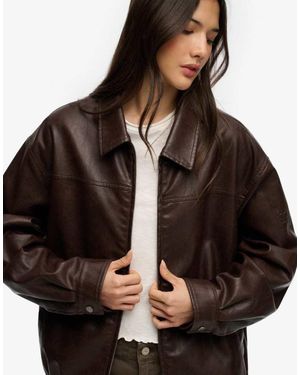 Superdry Collared Oversized Bomber Jacket - Black