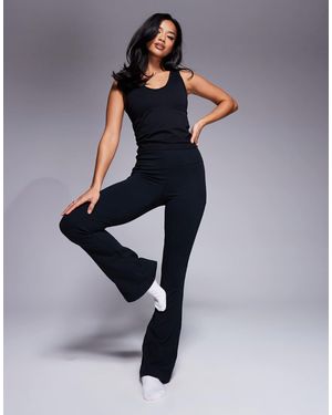 4505 Petite – icon – weiche, ausgestellte yoga-leggings - Blau