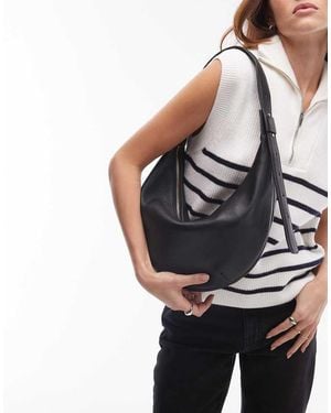 ARKET Bolso De Hombro Holgado Y Curvado De Cuero De - Negro