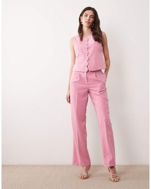 Vila Pantalones De Sastre Rosa Claro De Talle Alto De (Parte De Un Conjunto)
