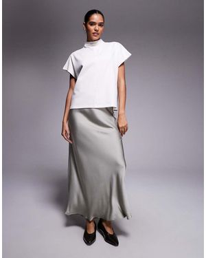 River Island Falda Larga Sencilla De -Verde - Gris
