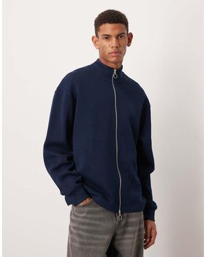 ASOS Relaxed Zip Through Jersey Track Jacket - Blue
