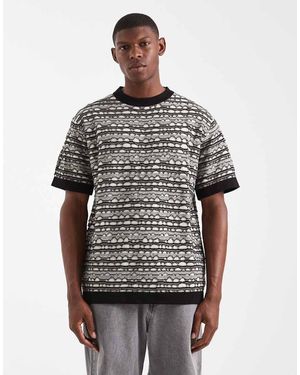 Redefined Rebel Boxy Oversized Knitted T-Shirt - Grey