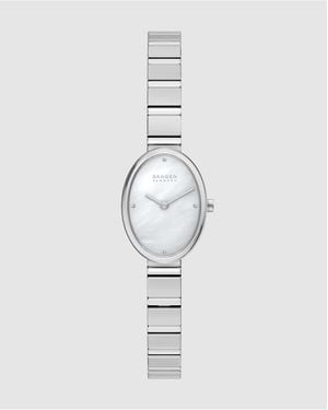 Skagen Anita Oval Two-Hand Stainless Steel Watch - White