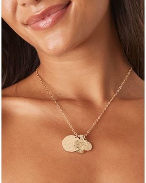ASOS Necklace With Multi-coin Pendant - Brown