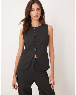 Mango Daisy Tailored 3 Piece Set Vest - Black