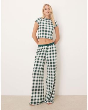 ASOS Asos Design Tall Mix & Match Pyjama Pants With Velvet Waistband - White