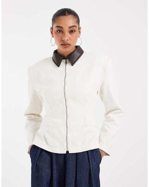 ASOS Getailleerd Jack Met Rits - Wit