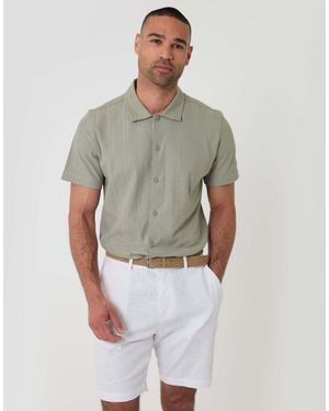 Threadbare Linen Blend Shorts With Belt - White