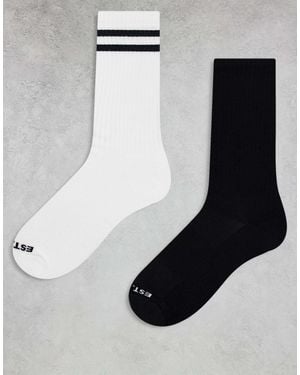 Jack & Jones 2 Pack Thick Sport Socks - Black
