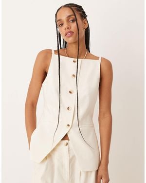 Nobody's Child Longline Tailored Waistcoat - Natural