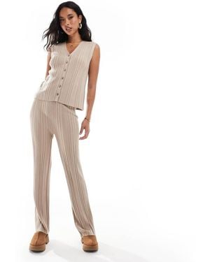 In The Style Knitted Trousers Co-Ord - White
