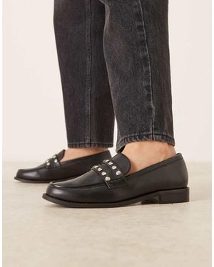 Raid Mocasines Negros Con Tachuelas Ferney De