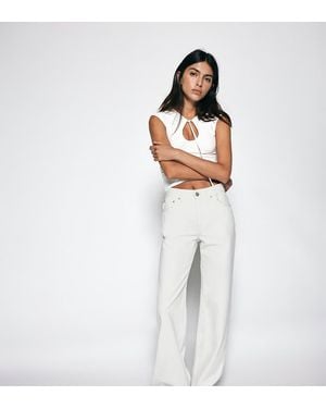 Pull&Bear Petite Straight Wide-leg Jeans - Blue