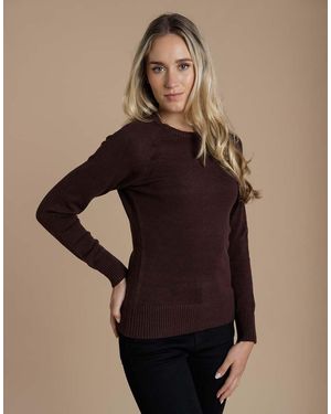 French Connection Cosy Soft Touch Crew Neck Raglan Jumper - Brown