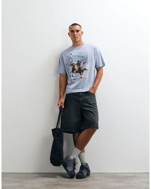ASOS Oversize-t-shirt mit cowboy-print - Weiß