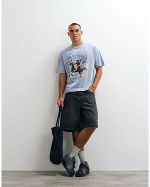 ASOS T-shirt oversize à imprimé cowboy - Blanc