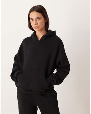 Gina Tricot Sudadera Negra Holgada Con Capucha De (Parte De Un Conjunto) - Negro