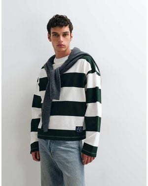 ASOS Oversized Boxy Striped Crew - White