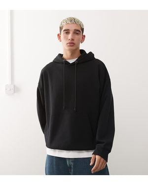 Collusion Sudadera Negra De Corte Cuadrado Con Capucha De - Negro