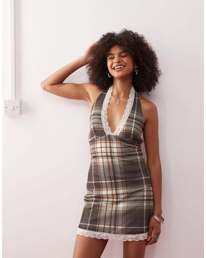 Collusion – kariertes minikleid - Braun