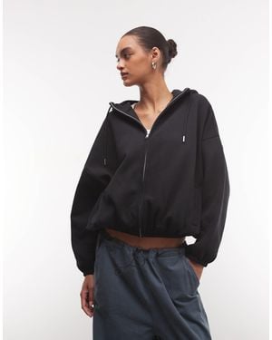 ASOS Funnel Neck Zip Up Hoodie - Blue