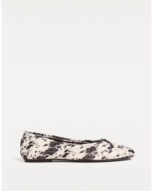 Stradivarius Animal Print Ballet Flats - White