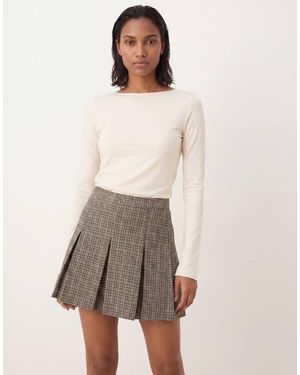 ASOS Asos Deisgn Tailored Pleated Mini Skirt - Natural