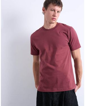TOPMAN T-Shirt Vestibilità Classica Bordeaux - Rosso