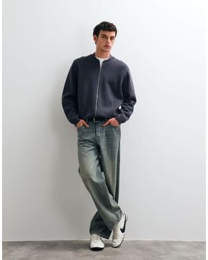 ASOS Oversized Compact Knitted Bomber - Blue