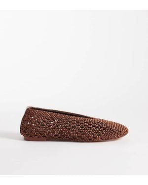 Public Desire Public Desire Dylan Wide Fit Woven Ballet Flats - Brown