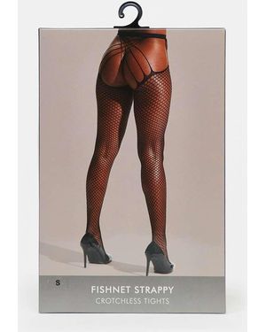 Ann Summers Medias De Rejilla Negras Con Abertura En La Entrepierna De - Negro