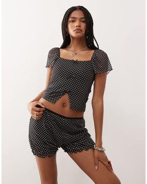 Reclaimed Vintage Mesh Micro Bloomer Shorts - Black