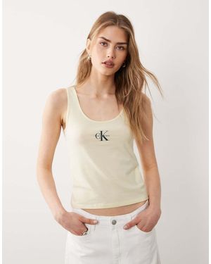 Calvin Klein Tanktop Met Monologo - Wit
