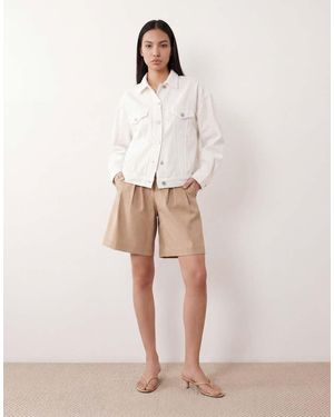 Gina Tricot Draped Loose Denim Jacket - Natural