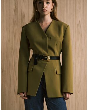 ASOS Waist And Hip Vintage Buckle Belt - Green