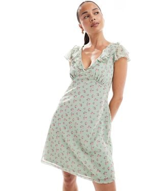 New Look – netzstoff-minikleid - Weiß