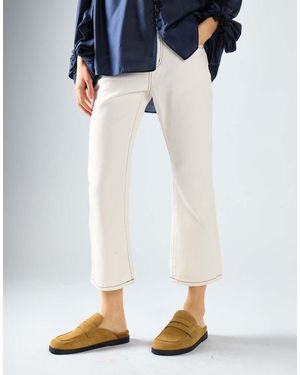 Glamorous High-Waisted Ankle Length-Jeans - White