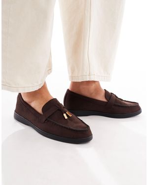 SEQWL Panther Tassel Trim Loafer - Brown