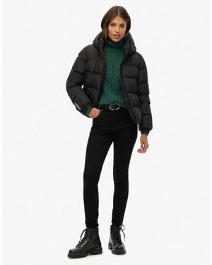 Superdry – sportliche steppjacke - Schwarz