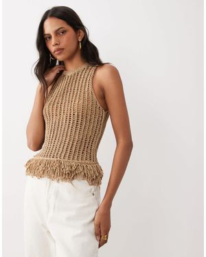 ASOS Gehäkeltes oberteil mit fransen - Braun