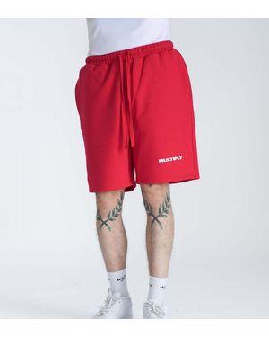 Multiply Apparel Pantalones Cortos Rojo Auténtico Multiply De