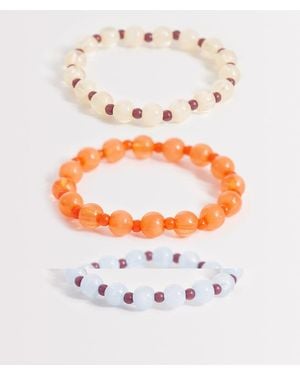 ONLY Pack De 3 Pulseras De Varios Colores Con Cuentas De - Blanco