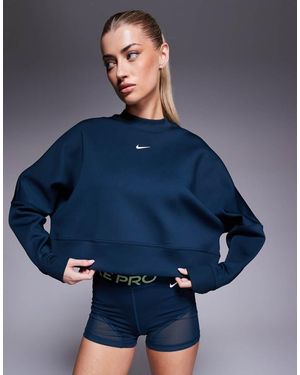 Nike Prima Dri-fit Cropped Mesh Sweatshirt - Blue