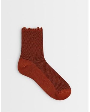 TOPSHOP Calcetines Color Óxido De Canalé Con Volantes-Naranja - Rojo