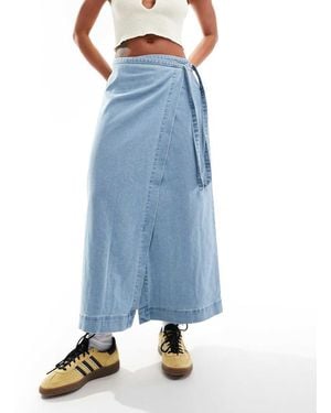 Vero Moda Denim Maxi Wrap Skirt - Blue