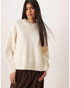Gina Tricot Maglione Girocollo Color Crema Con Maniche Ampie - Neutro