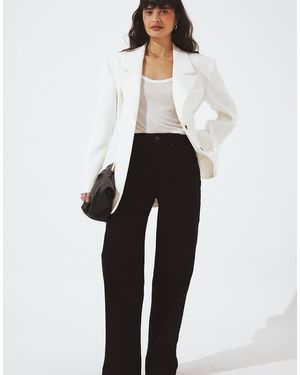 NA-KD Alley High Waist Wide Jeans - White